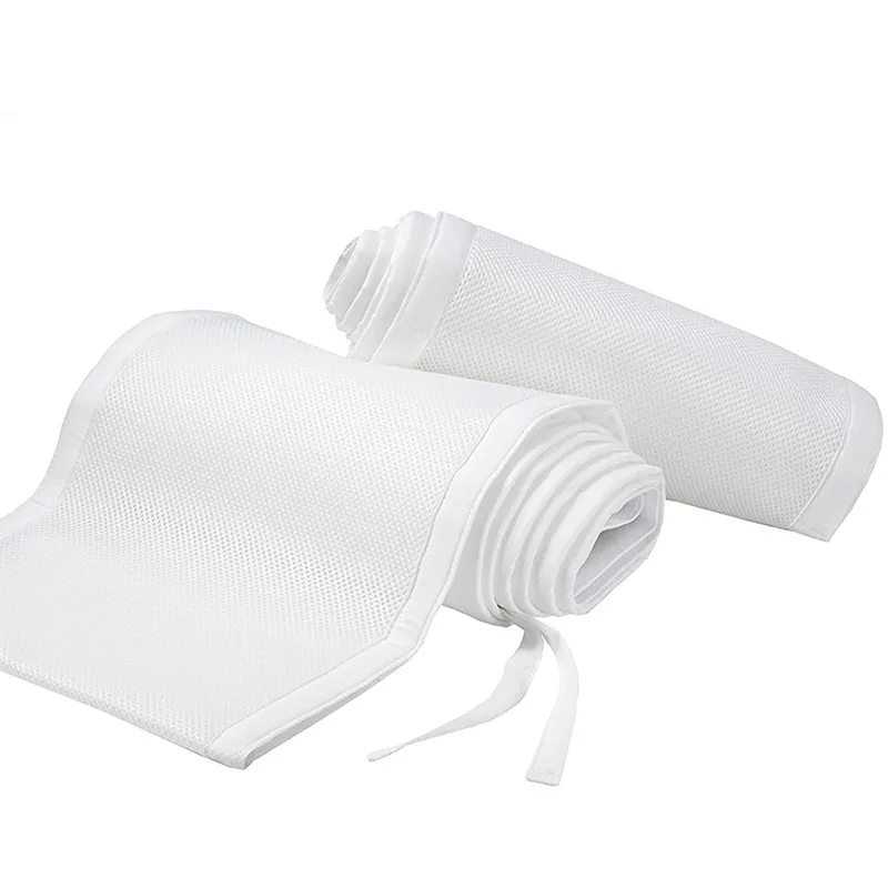 Mesh Crib Soild Color Breathable Bed Crib Bumper Grey Liner For Standard Baby Crib Full-Size Wieg Ademend Mesh Bed Bumper