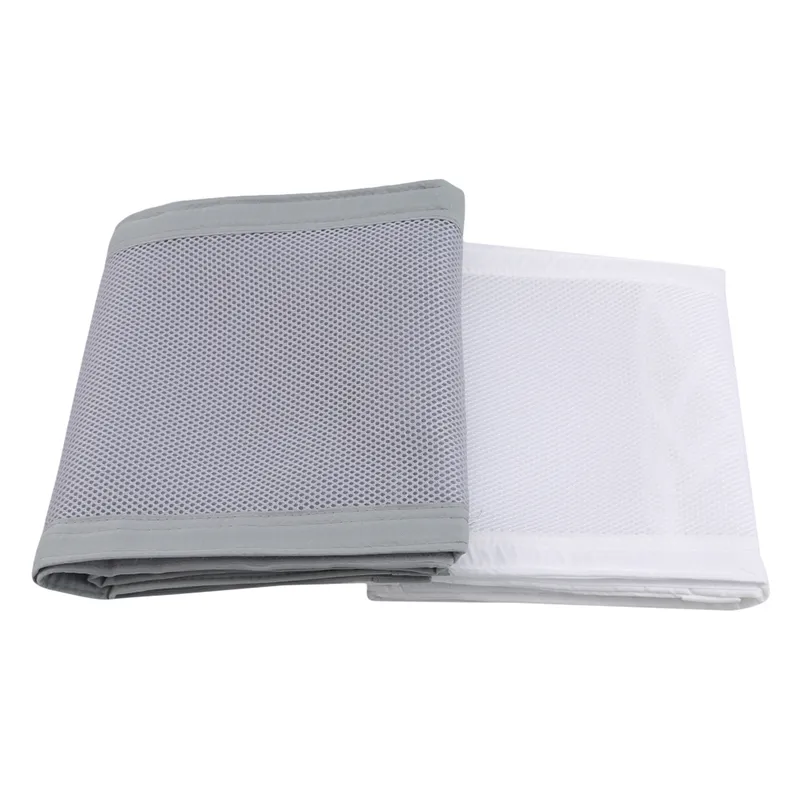 Mesh Crib Soild Color Breathable Bed Crib Bumper Grey Liner For Standard Baby Crib Full-Size Wieg Ademend Mesh Bed Bumper
