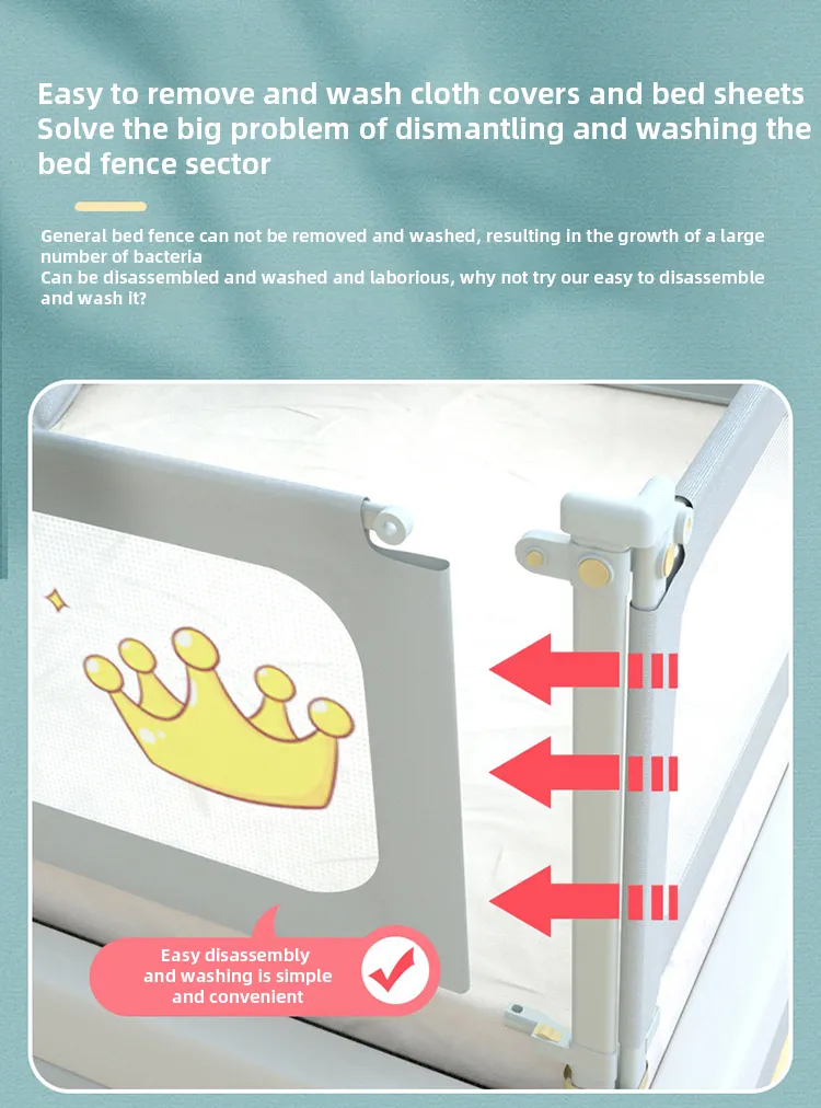 IMBABY Adjustable Baby Bed Rail Anti Fall Safety Barrier for Toddler Cribs Beds Portable Bedside Protector Secure Easy Install