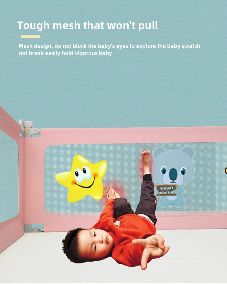 IMBABY Adjustable Baby Bed Rail Anti Fall Safety Barrier for Toddler Cribs Beds Portable Bedside Protector Secure Easy Install