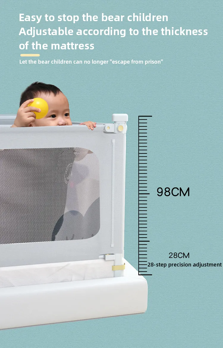 IMBABY Adjustable Baby Bed Rail Anti Fall Safety Barrier for Toddler Cribs Beds Portable Bedside Protector Secure Easy Install