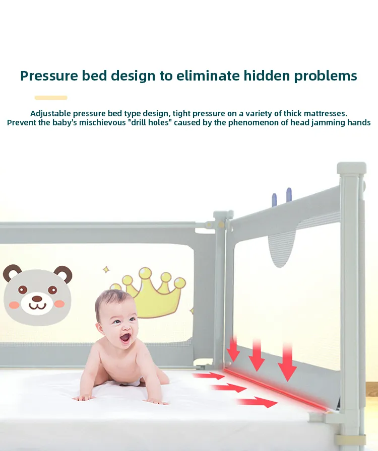 IMBABY Adjustable Baby Bed Rail Anti Fall Safety Barrier for Toddler Cribs Beds Portable Bedside Protector Secure Easy Install