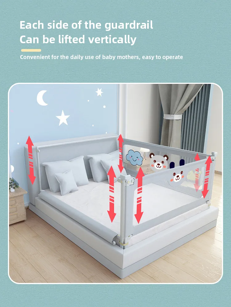 IMBABY Adjustable Baby Bed Rail Anti Fall Safety Barrier for Toddler Cribs Beds Portable Bedside Protector Secure Easy Install
