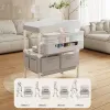 6-in-1 Portable Baby Care Station - Foldable Changing Table with Removable Bath Tub, Massage Mat & Storage Organizer