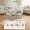 6-in-1 Portable Baby Care Station - Foldable Changing Table with Removable Bath Tub, Massage Mat & Storage Organizer