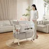 6-in-1 Portable Baby Care Station - Foldable Changing Table with Removable Bath Tub, Massage Mat & Storage Organizer