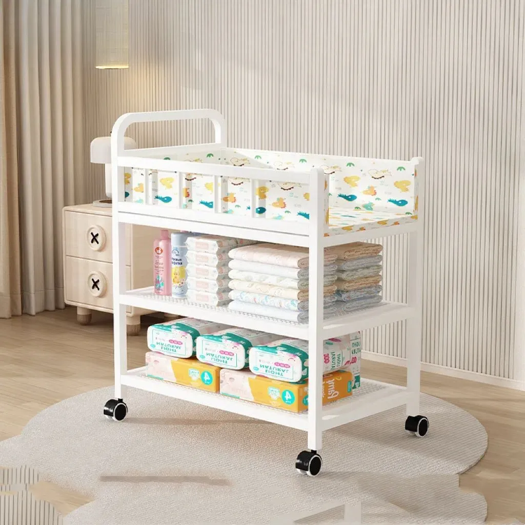 7-in-1 Deluxe Baby Care Station - Adjustable Height Changing Table with Removable Bath Tub