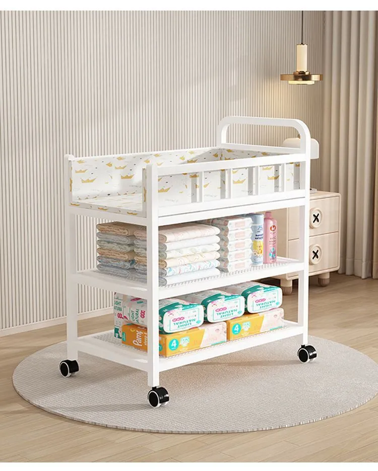 7-in-1 Deluxe Baby Care Station - Adjustable Height Changing Table with Removable Bath Tub