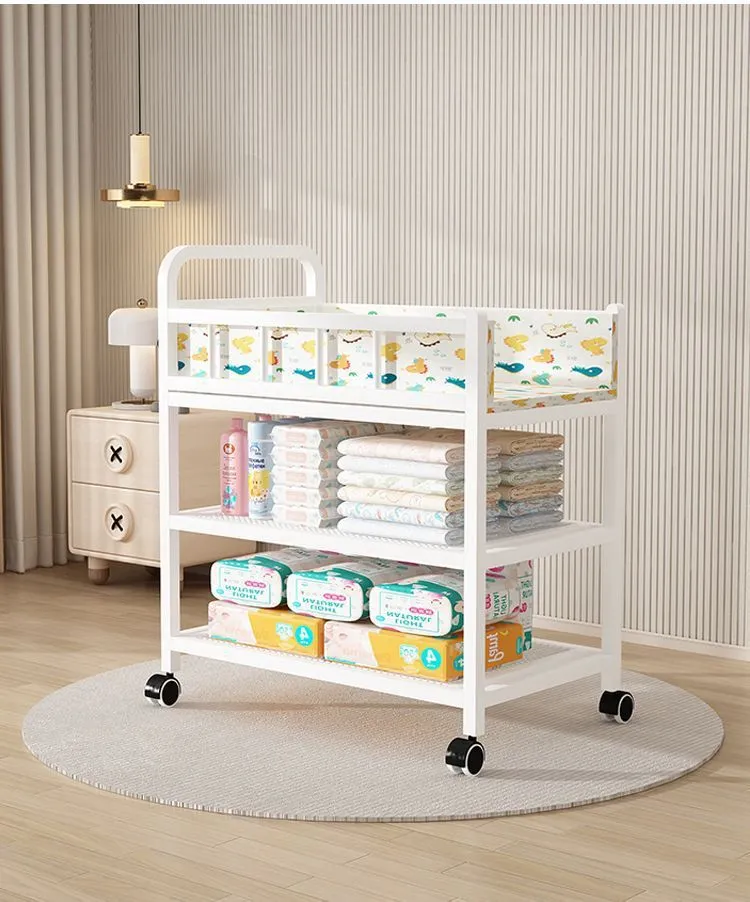 7-in-1 Deluxe Baby Care Station - Adjustable Height Changing Table with Removable Bath Tub
