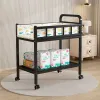 7-in-1 Deluxe Baby Care Station - Adjustable Height Changing Table with Removable Bath Tub