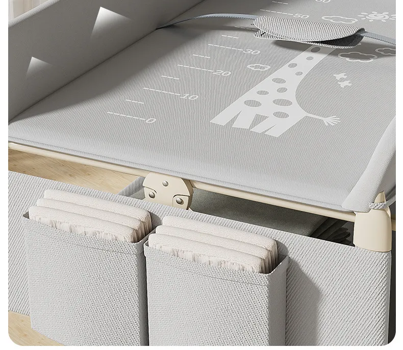 5-in-1 Foldable Baby Care Station - Deluxe Changing Table with Removable Bath Tub, Massage Mat & Storage Organizer