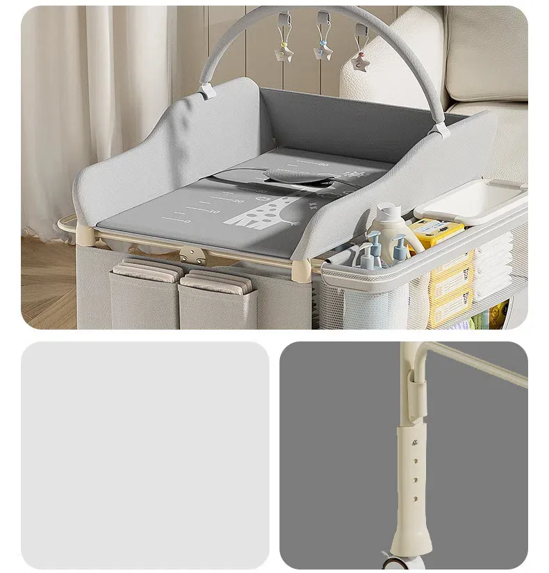 5-in-1 Foldable Baby Care Station - Deluxe Changing Table with Removable Bath Tub, Massage Mat & Storage Organizer