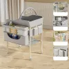 5-in-1 Foldable Baby Care Station - Deluxe Changing Table with Removable Bath Tub, Massage Mat & Storage Organizer