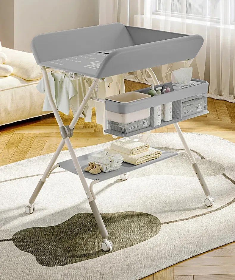 6-in-1 Adjustable Baby Care Station - Height-Adjustable Changing Table, Foldable Massage & Bathing Platform