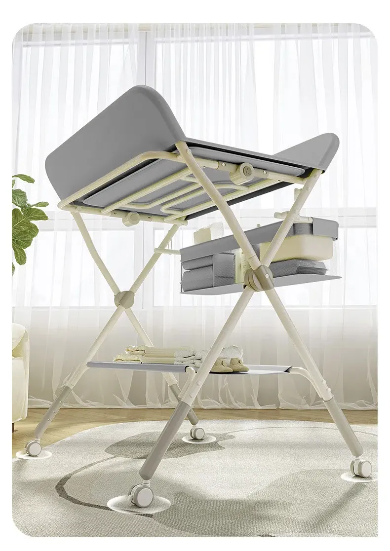 6-in-1 Adjustable Baby Care Station - Height-Adjustable Changing Table, Foldable Massage & Bathing Platform