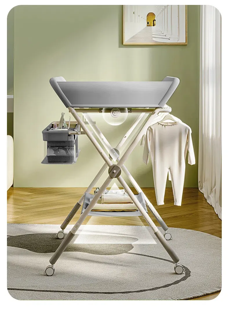 6-in-1 Adjustable Baby Care Station - Height-Adjustable Changing Table, Foldable Massage & Bathing Platform