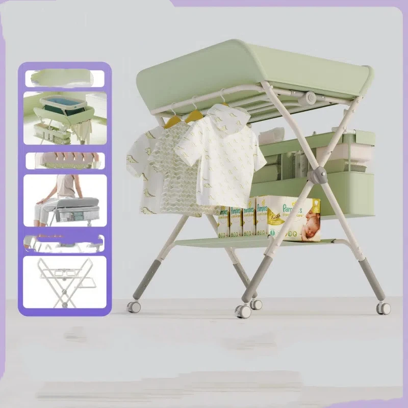 6-in-1 Adjustable Baby Care Station - Height-Adjustable Changing Table, Foldable Massage & Bathing Platform
