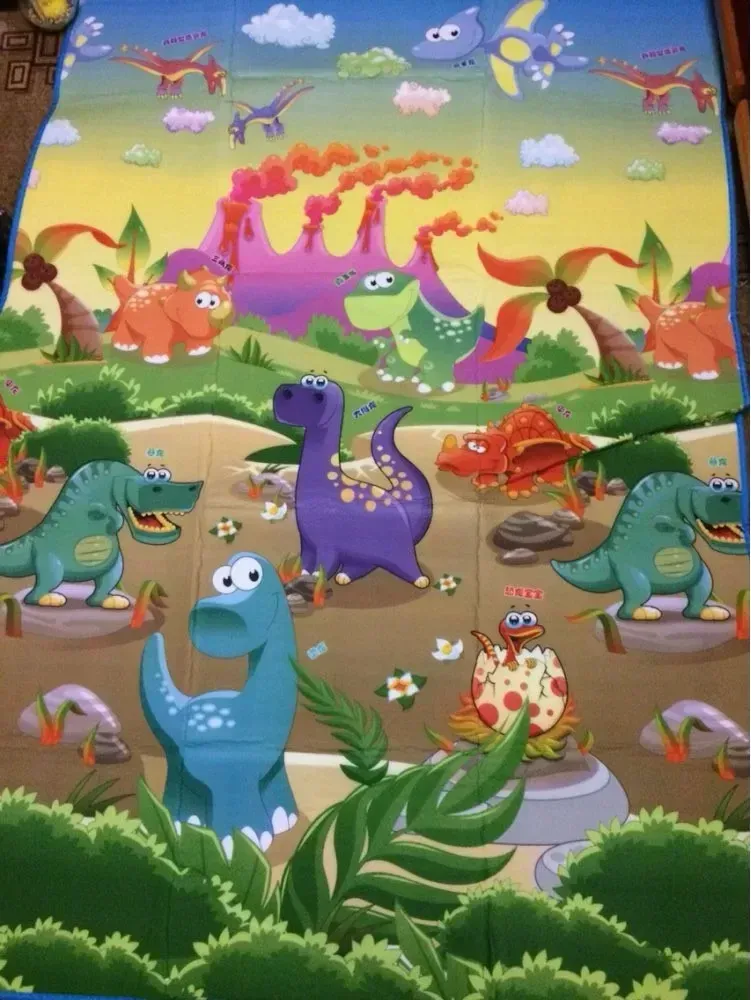 Double Sided Baby Play Mat Dinosaur Printed Toys for Children Carpet Soft Floor Kids Rugs Game Gym Activity 180*120*0.3cm