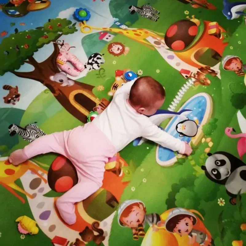 Double Sided Baby Play Mat Dinosaur Printed Toys for Children Carpet Soft Floor Kids Rugs Game Gym Activity 180*120*0.3cm