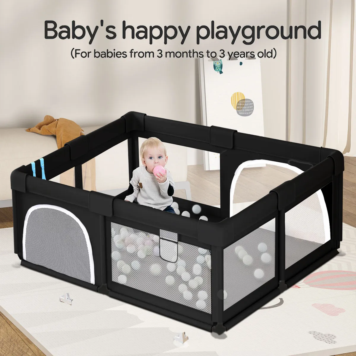 Baby Playpen Child Crawling Fence Foldable Safety Fence Multi-purpose Play Area Fence Suitable For Baby Parks