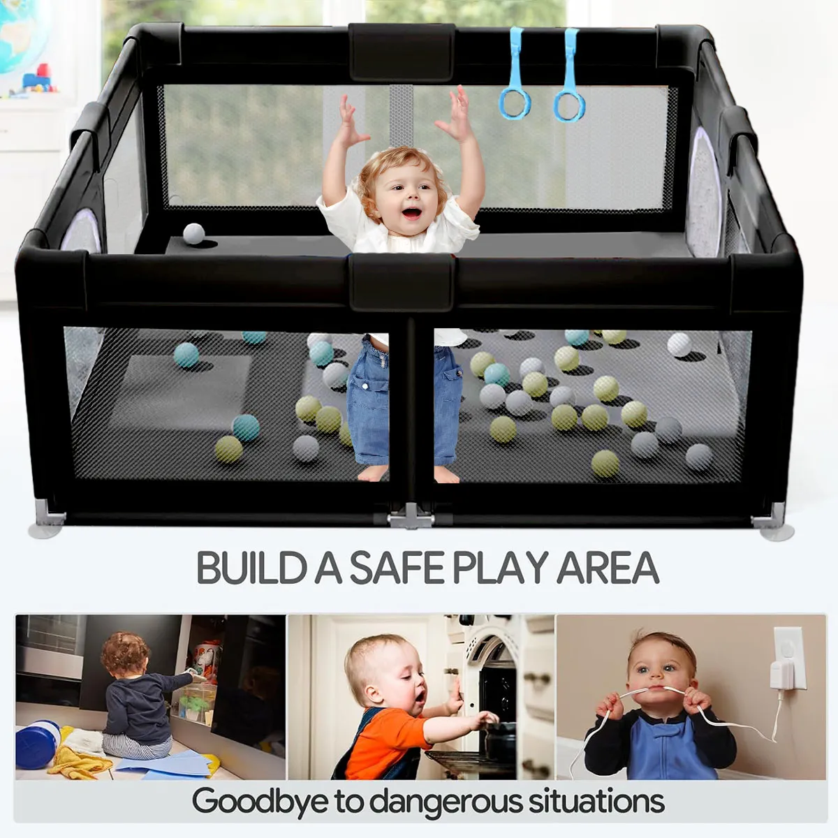 Baby Playpen Child Crawling Fence Foldable Safety Fence Multi-purpose Play Area Fence Suitable For Baby Parks