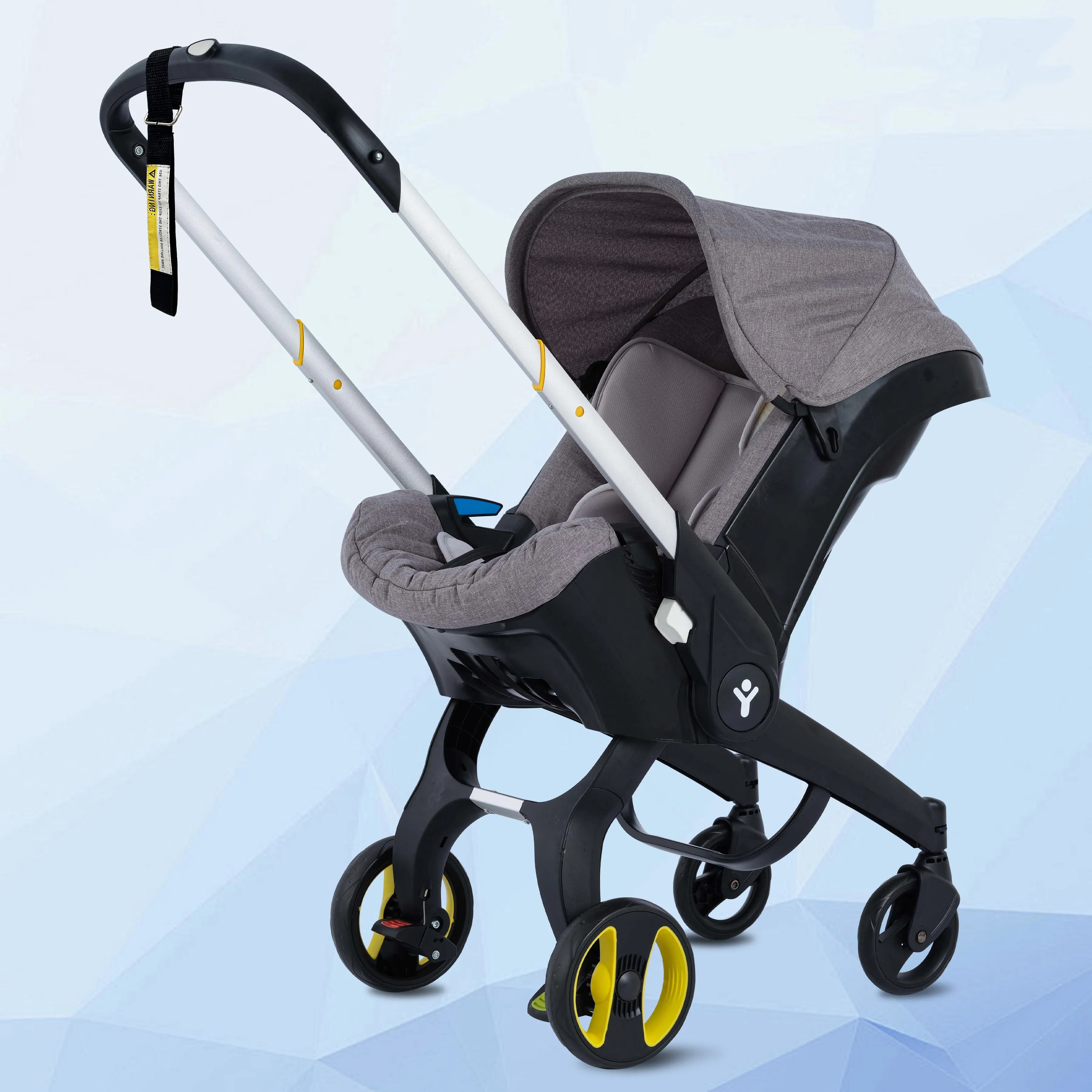 Foldable baby stroller, metal frame, adjustable handle direction, with sunshade, very suitable for outdoor shopping