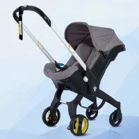 Foldable baby stroller, metal frame, adjustable handle direction, with sunshade, very suitable for outdoor shopping