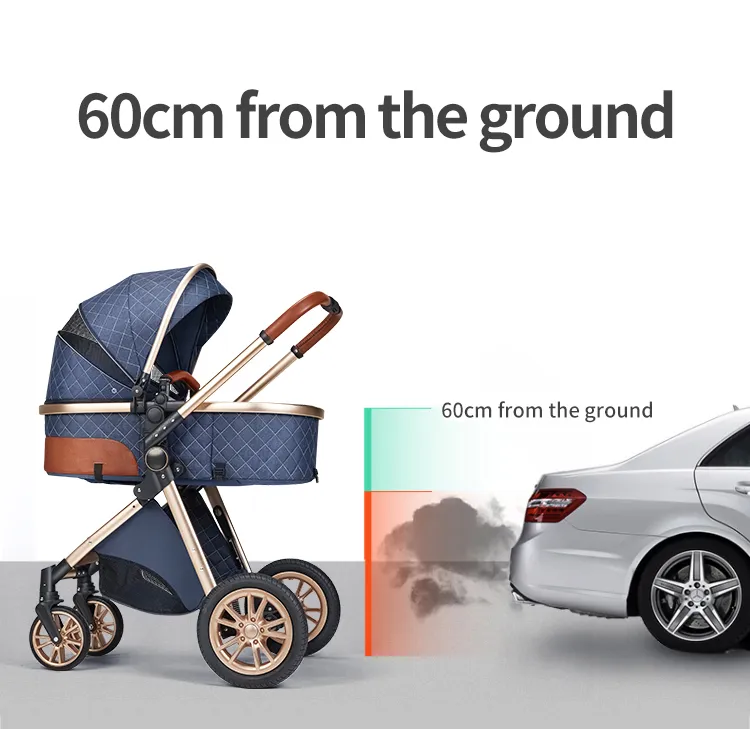 3in1 baby stroller multifunctional luxury baby stroller two-way seated and sleeping baby stroller, newborn travel baby stroller