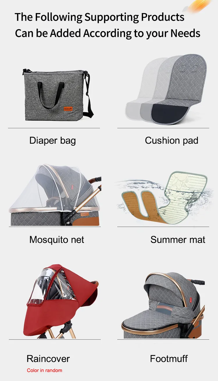 3in1 baby stroller multifunctional luxury baby stroller two-way seated and sleeping baby stroller, newborn travel baby stroller