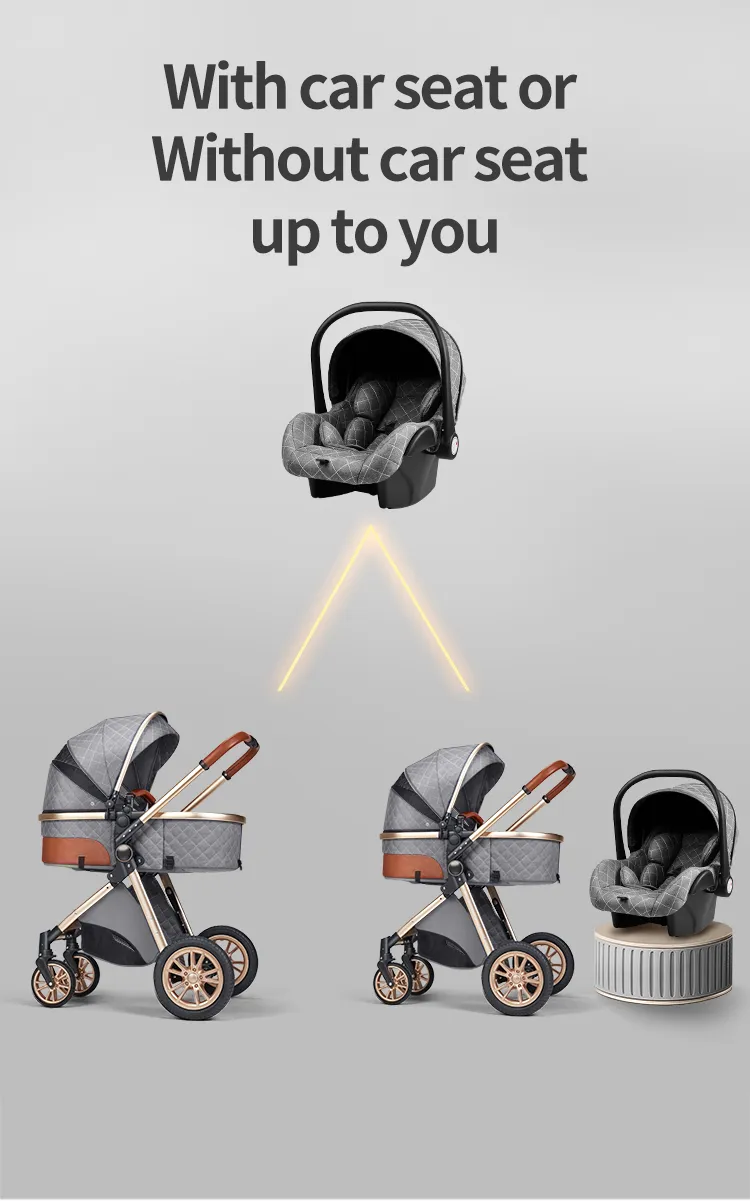3in1 baby stroller multifunctional luxury baby stroller two-way seated and sleeping baby stroller, newborn travel baby stroller