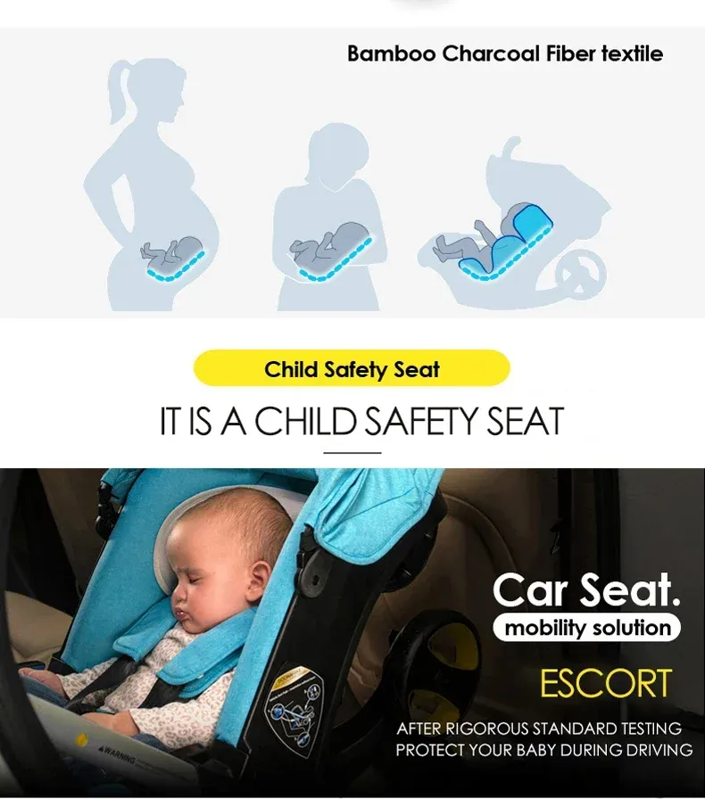 Baby Stroller 4 in 1 Car Seat For Newborn Prams Buggy Safety Cart Carriage Lightweight foldable
