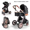 Two-in-one baby stroller with sunshade, portable and foldable, bidirectional push for outdoor high view stroller