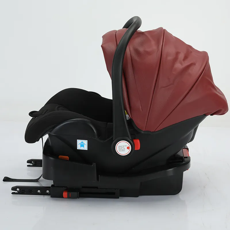Lightweight Baby Car Seat with ISOFIX Base Portable Newborn Carrier with Sunshade and Head Support for Easy Travel Use