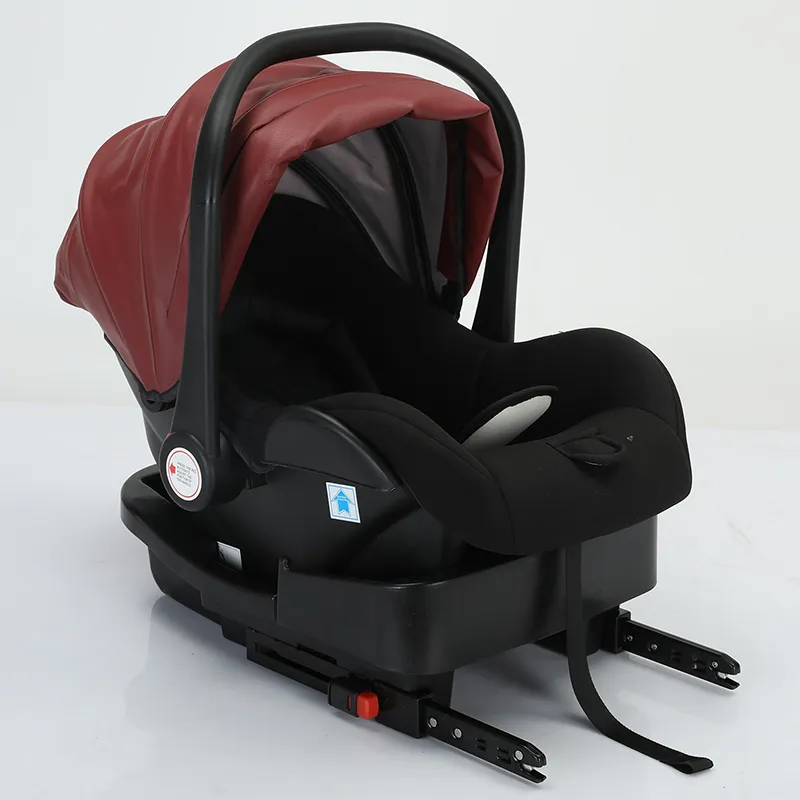 Lightweight Baby Car Seat with ISOFIX Base Portable Newborn Carrier with Sunshade and Head Support for Easy Travel Use