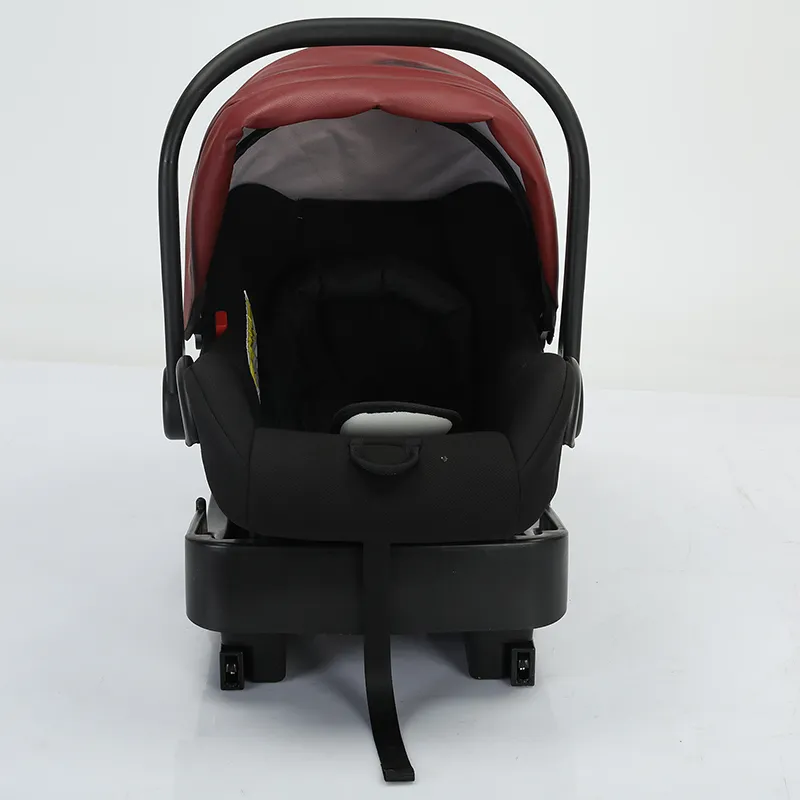 Lightweight Baby Car Seat with ISOFIX Base Portable Newborn Carrier with Sunshade and Head Support for Easy Travel Use