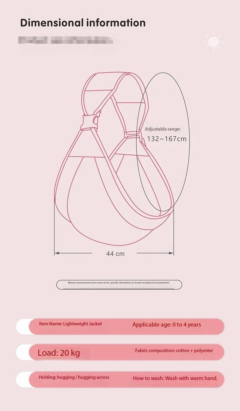 BBL Baby Carrier Wrap Multifunctional Child Carrier Adjustable Shoulder Carriers Strap for Baby Toddler Carrier Tool Accessories