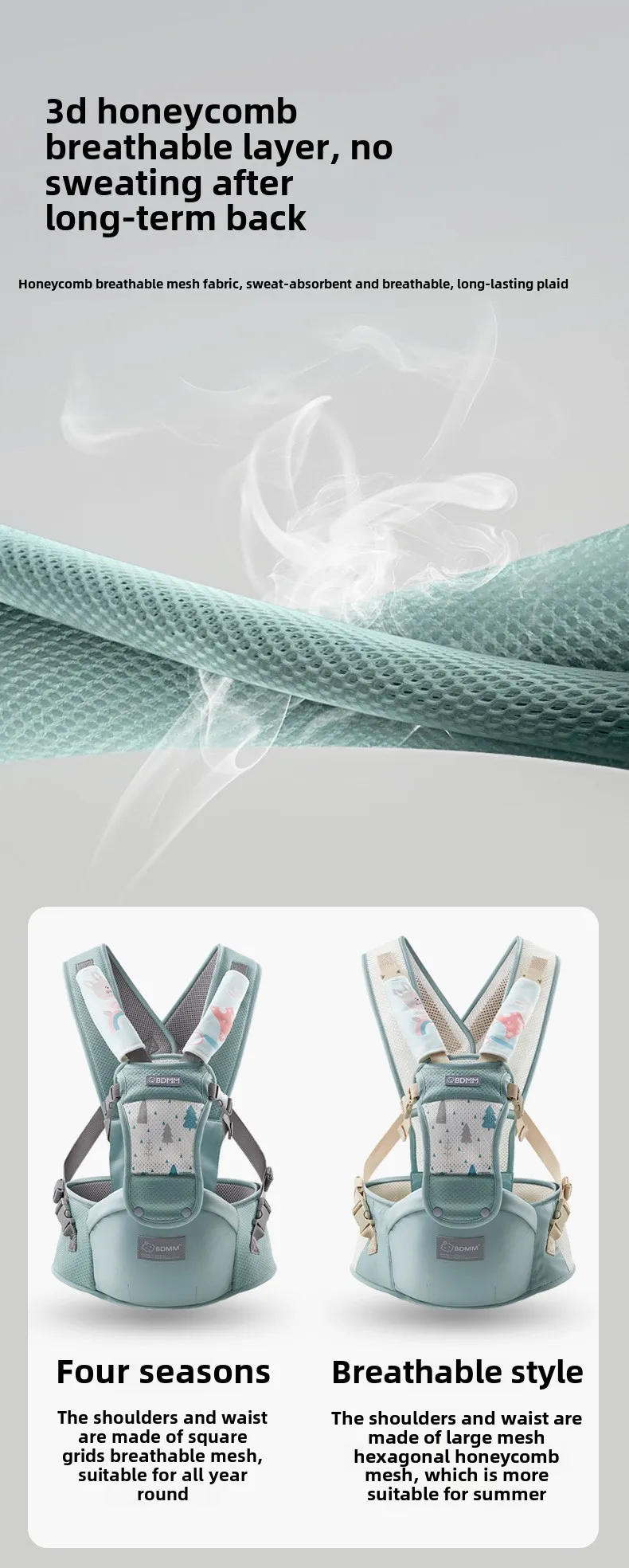 4 in1 Baby Carrier Backpack Breathable Front Facing Infant Sling Pouch Wrap Ergonomic Baby Waist Stool Carriers Bag for Newborn