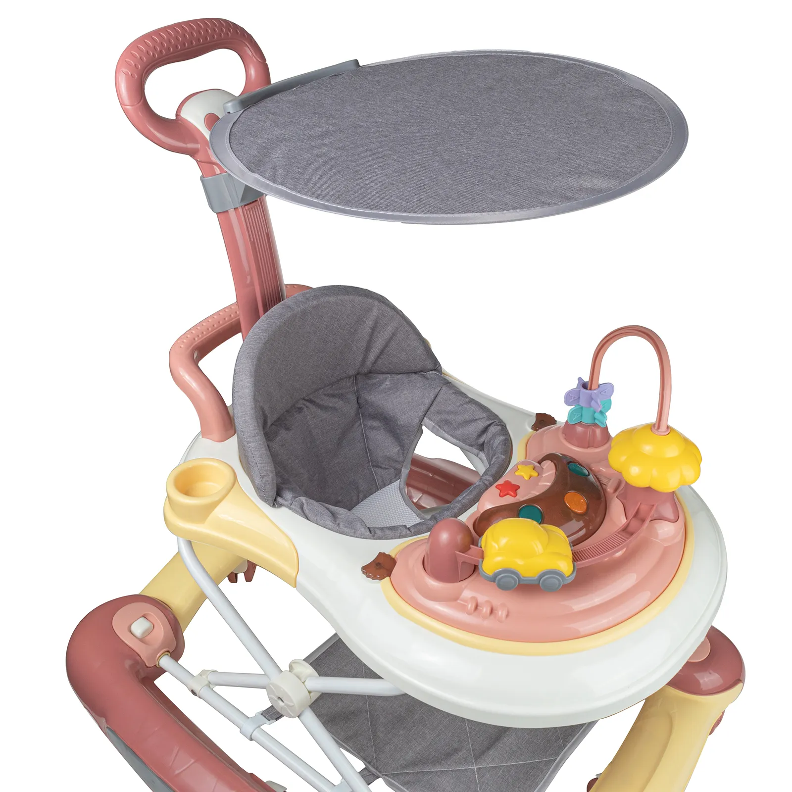 Baby Multi-Functional Comfortable Walker With Awning Anti-Rollover Baby Walker Can Sit, Adjust And Shake The Walker