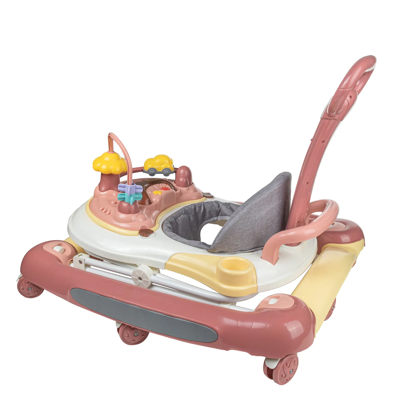 Baby Multi-Functional Comfortable Walker With Awning Anti-Rollover Baby Walker Can Sit, Adjust And Shake The Walker