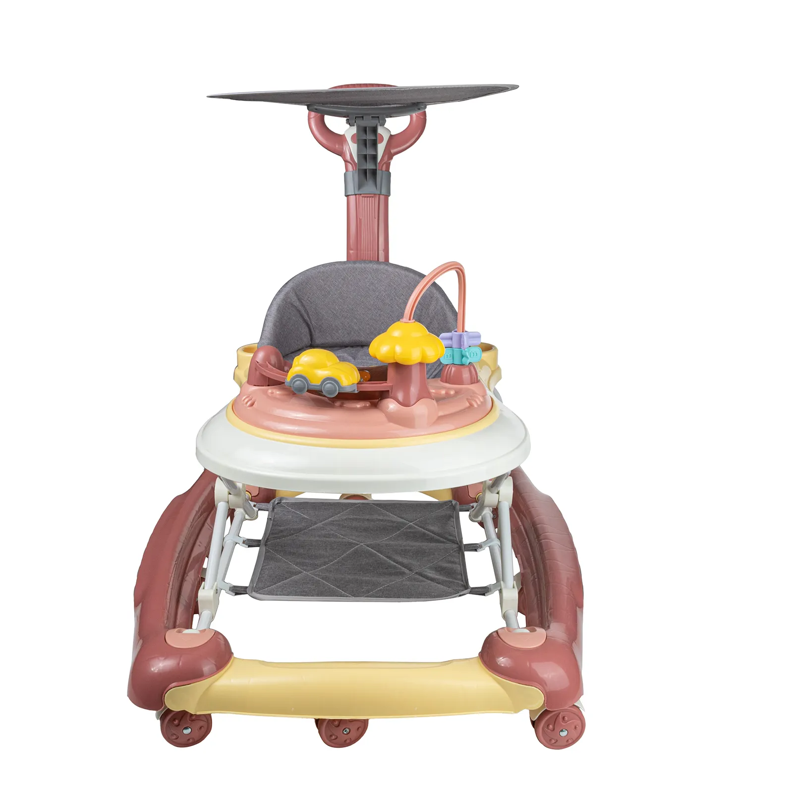Baby Multi-Functional Comfortable Walker With Awning Anti-Rollover Baby Walker Can Sit, Adjust And Shake The Walker