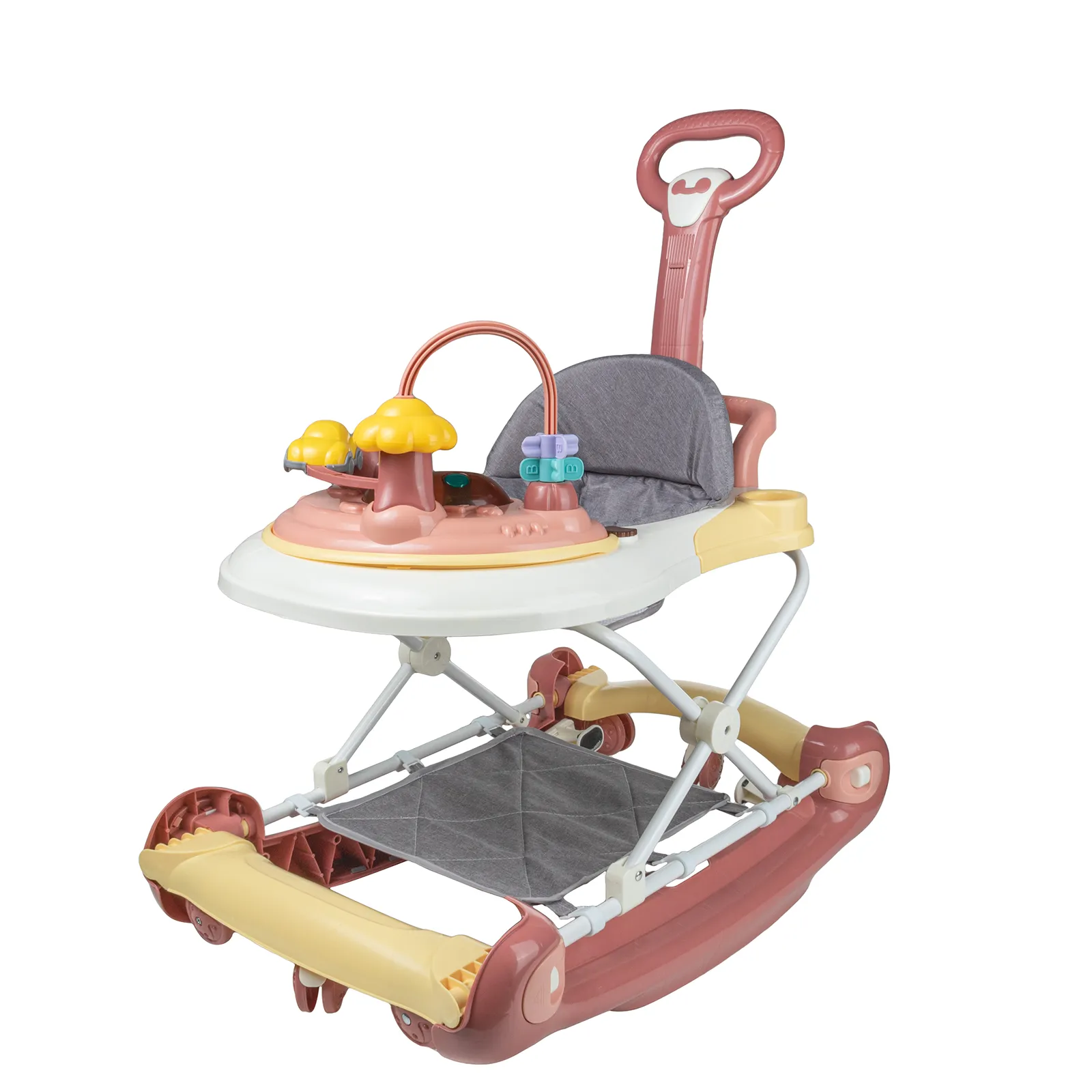 Baby Multi-Functional Comfortable Walker With Awning Anti-Rollover Baby Walker Can Sit, Adjust And Shake The Walker