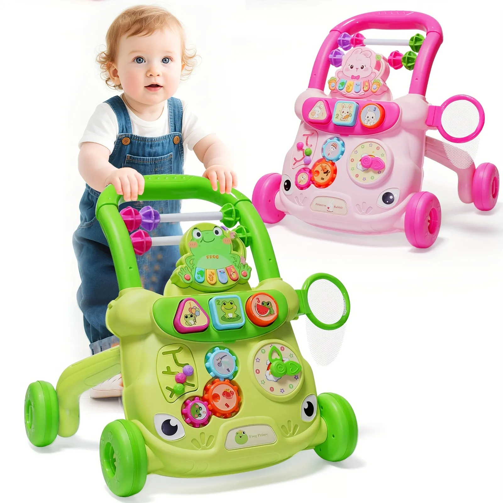 Baby Walker with Wheel for 18+ Months, Anti-Tipping Quiet Tires Toddler Learning Toy Birthday/Christmas Gift, Walker for Baby