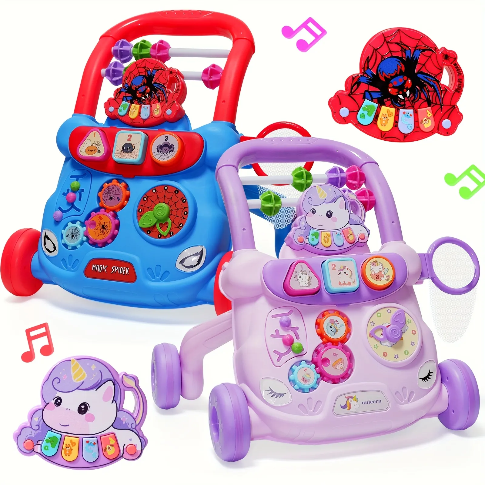 Baby Walker with Wheel for 18+ Months, Anti-Tipping Quiet Tires Toddler Learning Toy Birthday/Christmas Gift, Walker for Baby