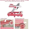2 in 1 Baby Walker, Toddler Baby Push Walker with Removable Feeding Tray and Music Tray(Without Battery), Foldable Walker