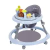 Baby Activity Walker with Music & Light Removable Footrest Toy Rack Feeding Tray One-hand Folding Portable Baby Chair for Infant