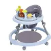 Baby Activity Walker with Music & Light Removable Footrest Toy Rack Feeding Tray One-hand Folding Portable Baby Chair for Infant