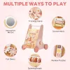 Robotime Robud Wooden Baby Walker Baby Push Walker with Activity Center and Storage Montessori Walker Toy for Boys Girls Pink