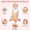Robotime Robud Wooden Baby Walker Baby Push Walker with Activity Center and Storage Montessori Walker Toy for Boys Girls Pink