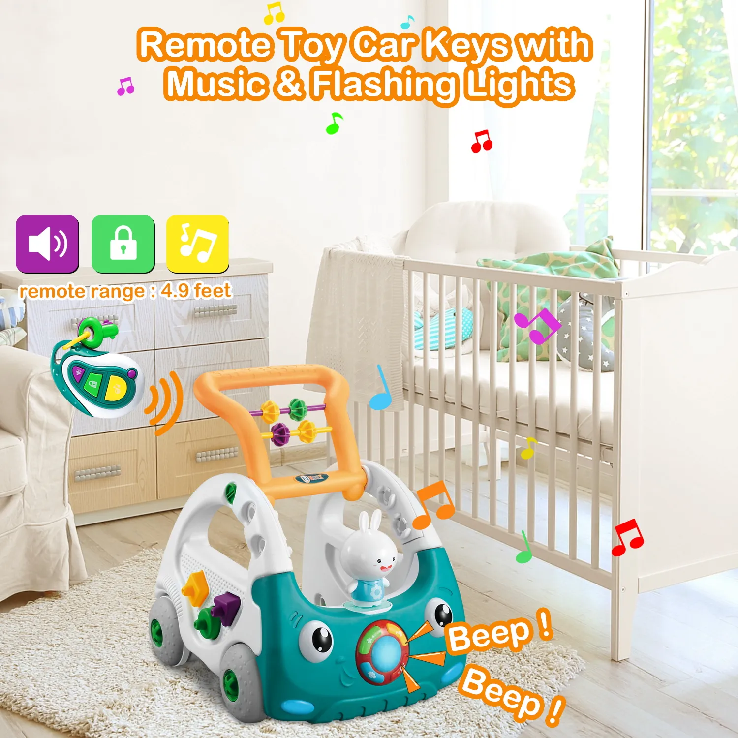 EDUCIRO 4-in-1 Baby Walker for Boys Girls, Sit to Stand Learning Walker, Baby Push Walker, Learning Push Toys for Baby