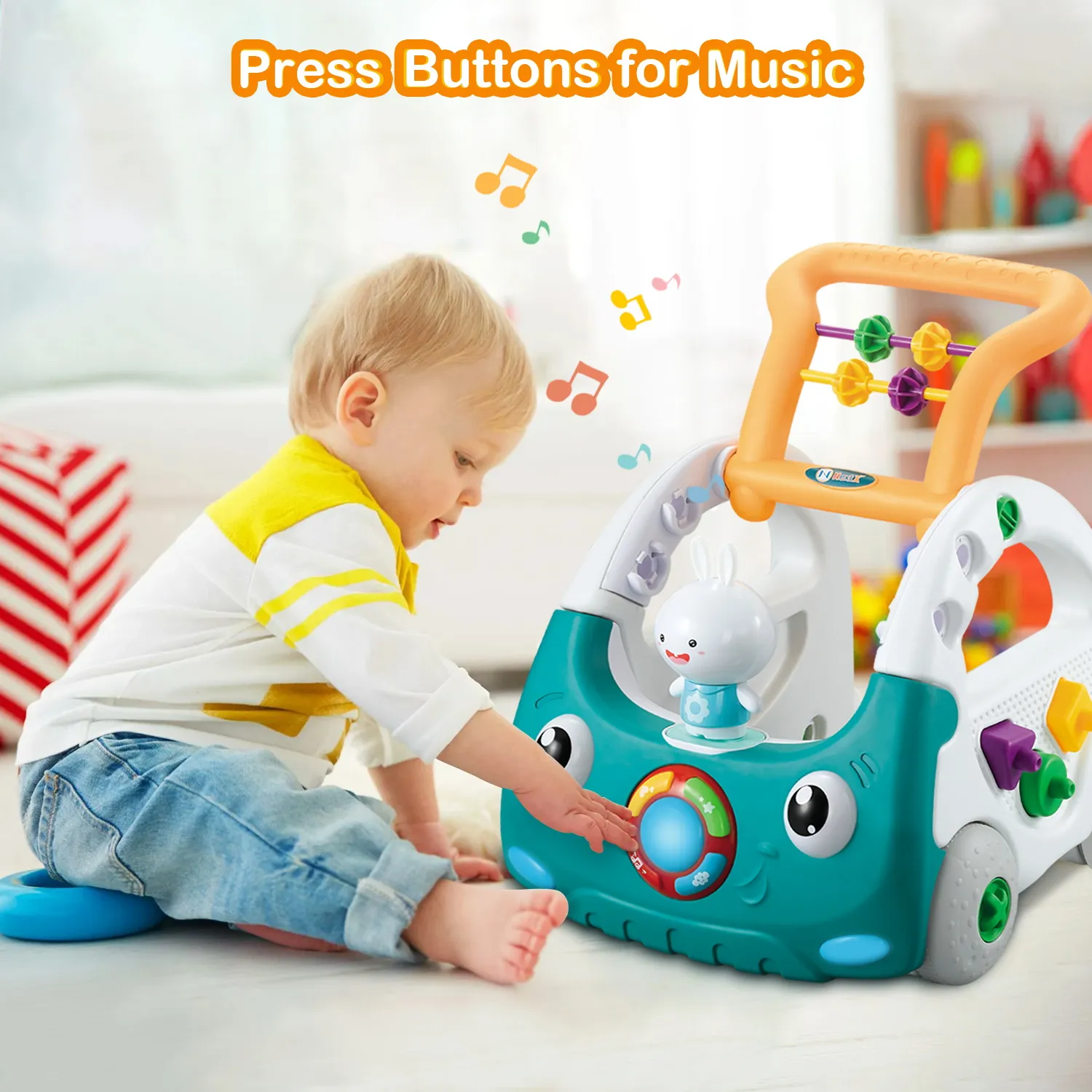 EDUCIRO 4-in-1 Baby Walker for Boys Girls, Sit to Stand Learning Walker, Baby Push Walker, Learning Push Toys for Baby